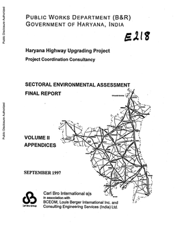 Haryana Highway Upgrading Project Project Coordinationconsultancy