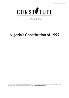 Nigeria's Constitution of 1999