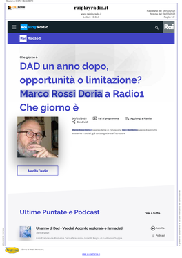 Marco Rossi Doria a Radio1 Che Giorno È