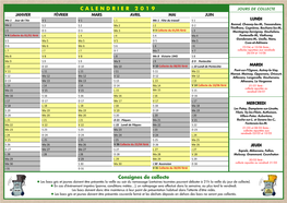 C20160788-8 Calendrier SICTOM 2019-S1 BONNAL-BAT