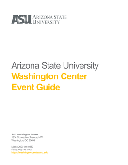 Arizona State University Washington Center Event Guide