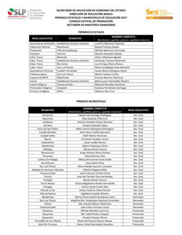 Resultados Municipales Y Estatales De Educacion 2017