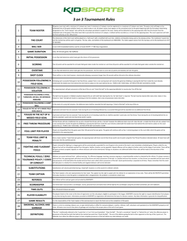 3 on 3 Tournament Rules