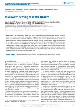 Microwave Sensing of Water Quality