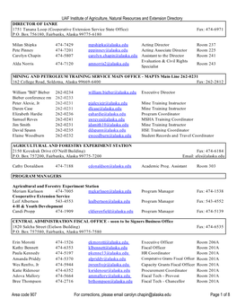 PDF Directory Including Physical and Mailing Addresses