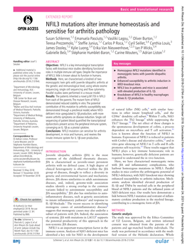 NFIL3 Mutations Alter Immune Homeostasis and Sensitise For