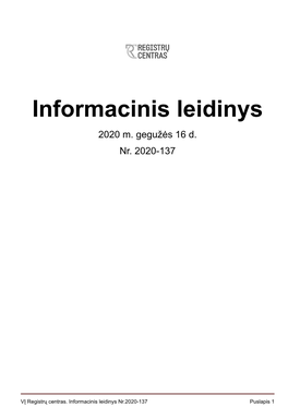 Informacinis Leidinys 2020 M