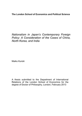 Nationalism in Japan's Contemporary Foreign Policy
