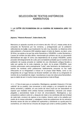 Selección De Textos Históricos Narrativos