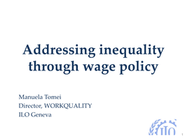 Addressing Inequality Through Wage Policy