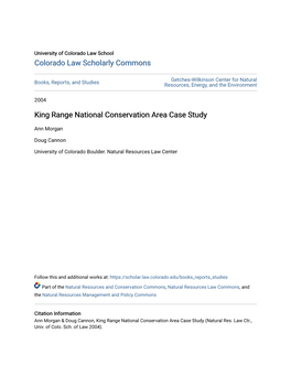 King Range National Conservation Area Case Study