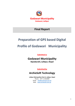 Preparation of GPS Based Digital Profile of Godawari Municipality