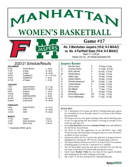Women's Basketball Page 1/1 Combined Team Statistics As of Feb 14, 2021 All Games