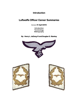 Luftwaffe Officer Career Summaries