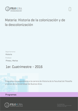 Historia De La Colonización Y De La Descolonización