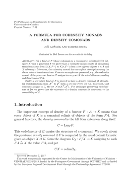 A Formula for Codensity Monads and Density Comonads