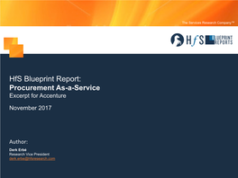 Hfs Blueprint: Report Procurement As-A-Service | Accenture