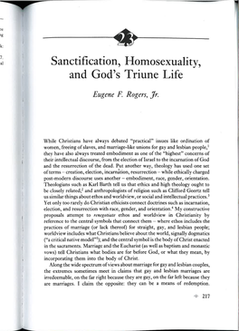 Sanctification, Homosexuality, and God's Triune Life Iod