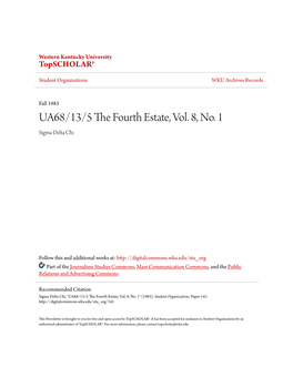 UA68/13/5 the Fourth Estate, Vol. 8, No. 1