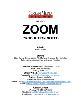 ZOOM- Press Kit.Docx