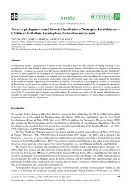 Toward a Phylogenetic-Based Generic Classification of Neotropical Lecythidaceae— I