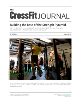 Building the Base of the Strength Pyramid Many People Take the Wrong Approach to Strength Training