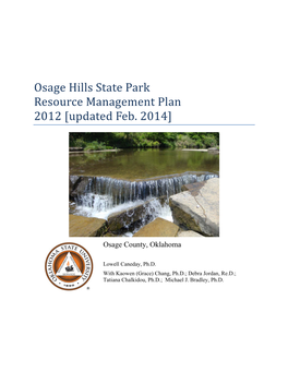 Osage Hills State Park Resource Management Plan 2012 [Updated Feb