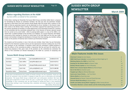 SUSSEX MOTH GROUP NEWSLETTER Page 28 SUSSEX MOTH GROUP NEWSLETTER March 2009 Notice Regarding Elections at the AGM by Clare Jeffers on Behalf of the Committee
