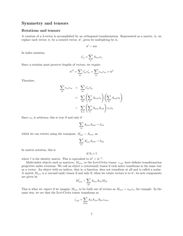 Symmetry and Tensors Rotations and Tensors