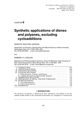 Synthetic Applications of Dienes and Polyenes, Excluding Cycloadditions