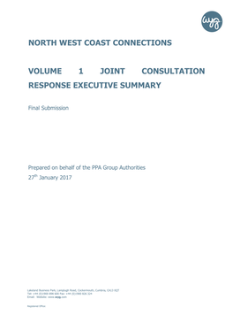 Volume 1 Joint Consultation Response Executive Summary