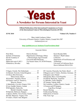 A Newsletter for Persons Interested in Yeast