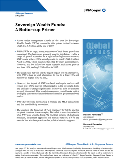 Sovereign Wealth Funds: a Bottom-Up Primer