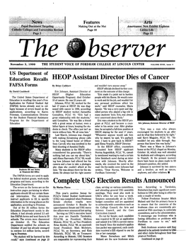 HEOP Assistant Director Dies of Cancer Complete USG Election