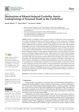 Mechanisms of Ethanol-Induced Cerebellar Ataxia: Underpinnings of Neuronal Death in the Cerebellum