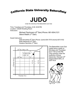 JUDO Under the Authority of the Bakersfield Judo Club