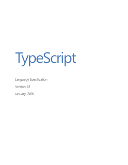 Typescript Language Specification