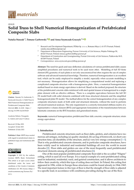 Solid Truss to Shell Numerical Homogenization of Prefabricated Composite Slabs