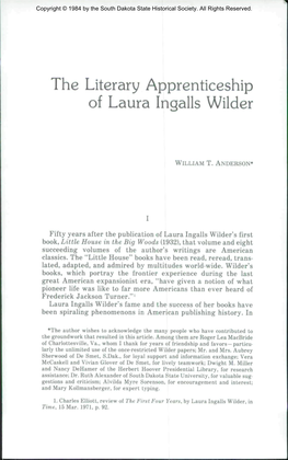 The Literary Apprenticeship of Laura Ingalls Wilder