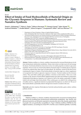 Effect of Intake of Food Hydrocolloids of Bacterial Origin on the Glycemic Response in Humans: Systematic Review and Narrative Synthesis