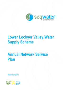 Lower Lockyer Valley Water Supply Scheme Annual Network Service Plan