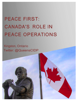 Peace First: Canada's Role in Peace Operations