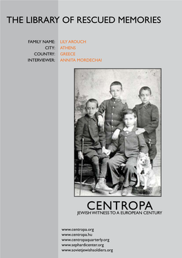 Centropa Jewish Witness to a European Century