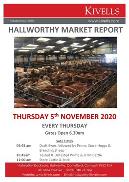 Hallworthy Market Report