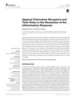 Atypical Chemokine Receptors and Their Roles in the Resolution of the Inflammatory Response