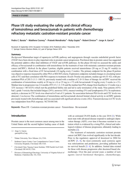 Phase I/II Study Evaluating the Safety and Clinical Efficacy of Temsirolimus and Bevacizumab in Patients with Chemotherapy Refra