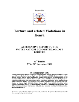 Alternative Report CAT Torture and Related Violations in Kenya 2008