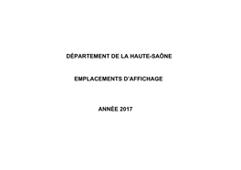 Département De La Haute-Saône Emplacements