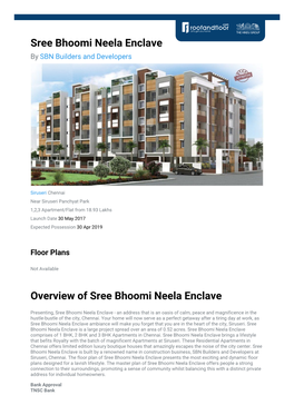Sree Bhoomi Neela Enclave by SBN Builders and Developers
