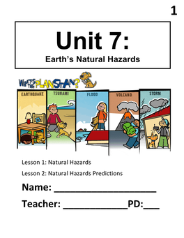 Natural Hazards Predictions Name: ______Teacher: ______PD:___ 2
